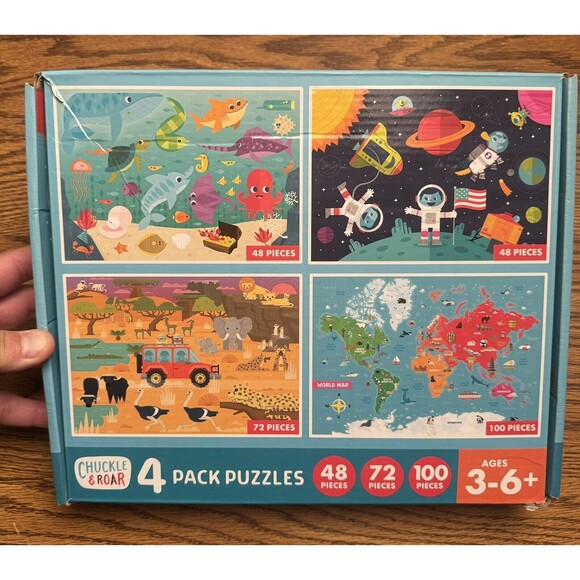 Lot of 2! SEQUENCE Letters game and a Chuckle & Roar 4-Pack of‎ Puzzles - Picture 2 of 3